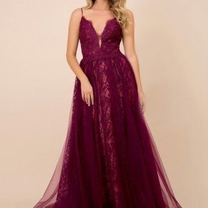 V-Neck Spaghetti Strap A-Line Dress NXC305